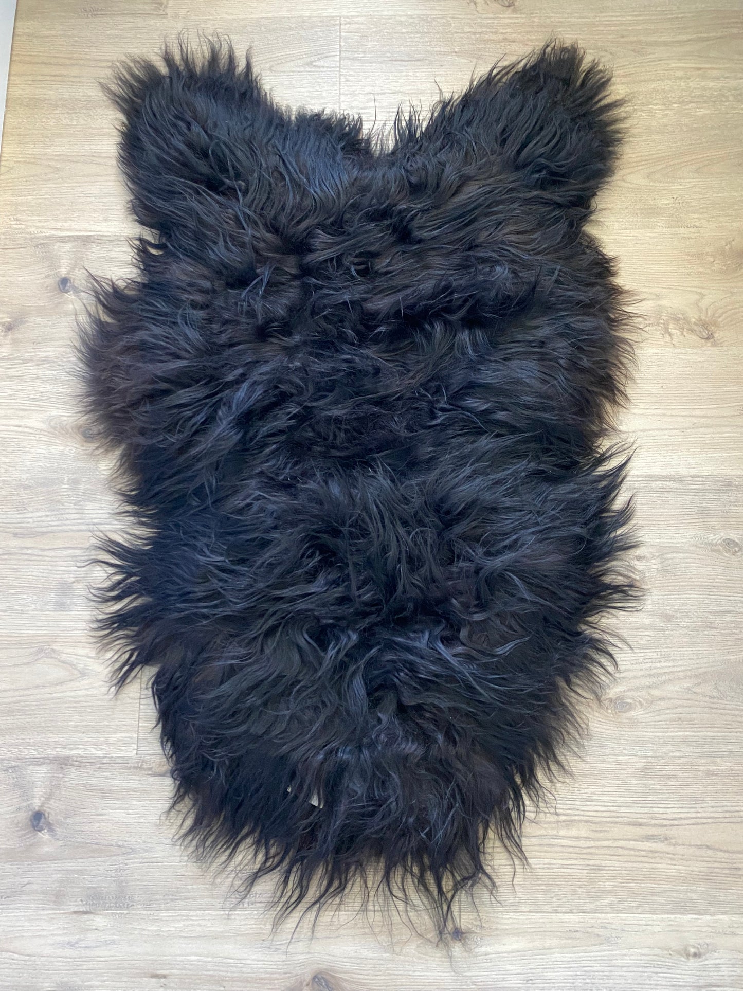 Black/Chocolate Brown Real Icelandic Sheepskin
