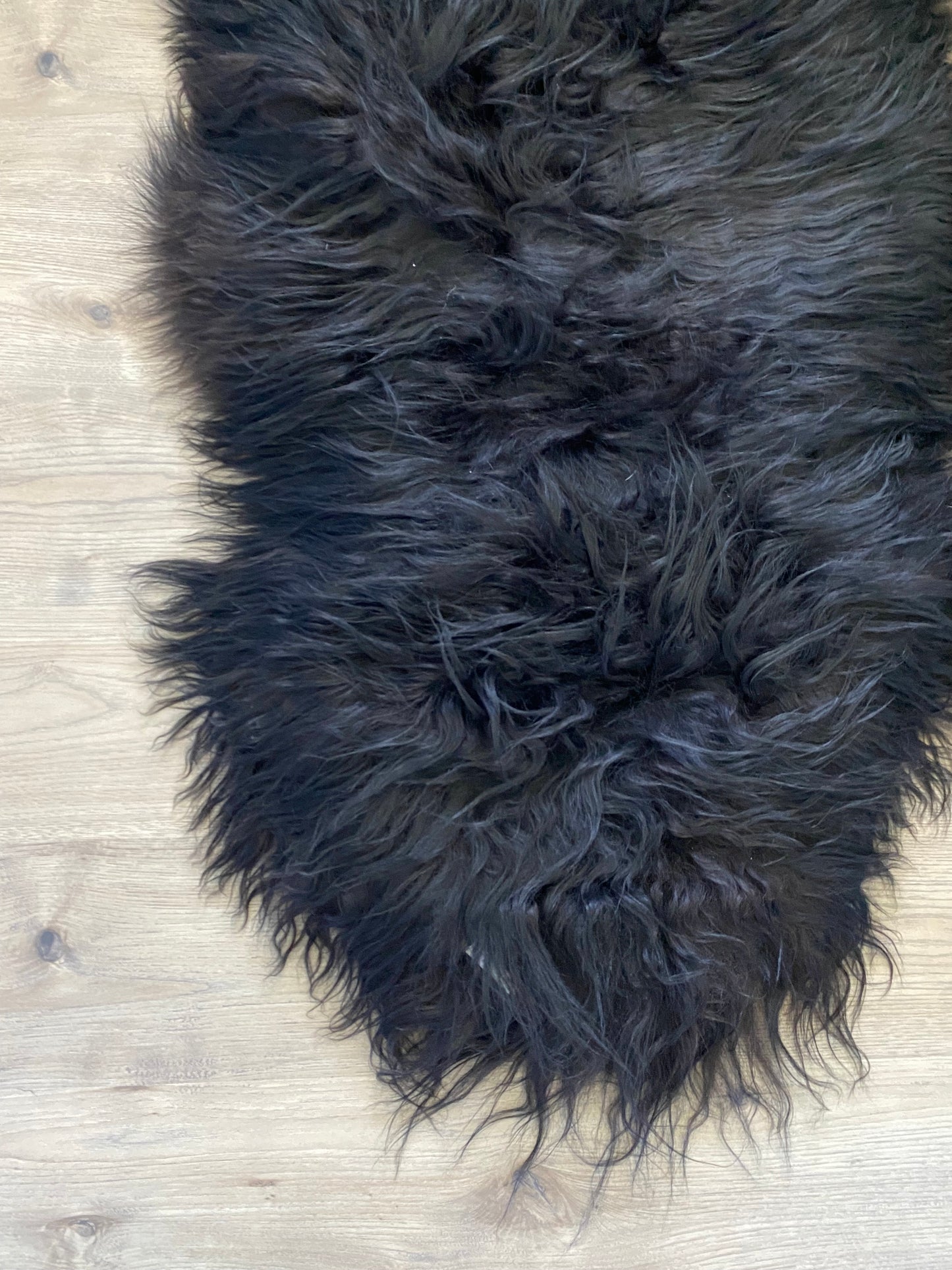 Black/Chocolate Brown Real Icelandic Sheepskin