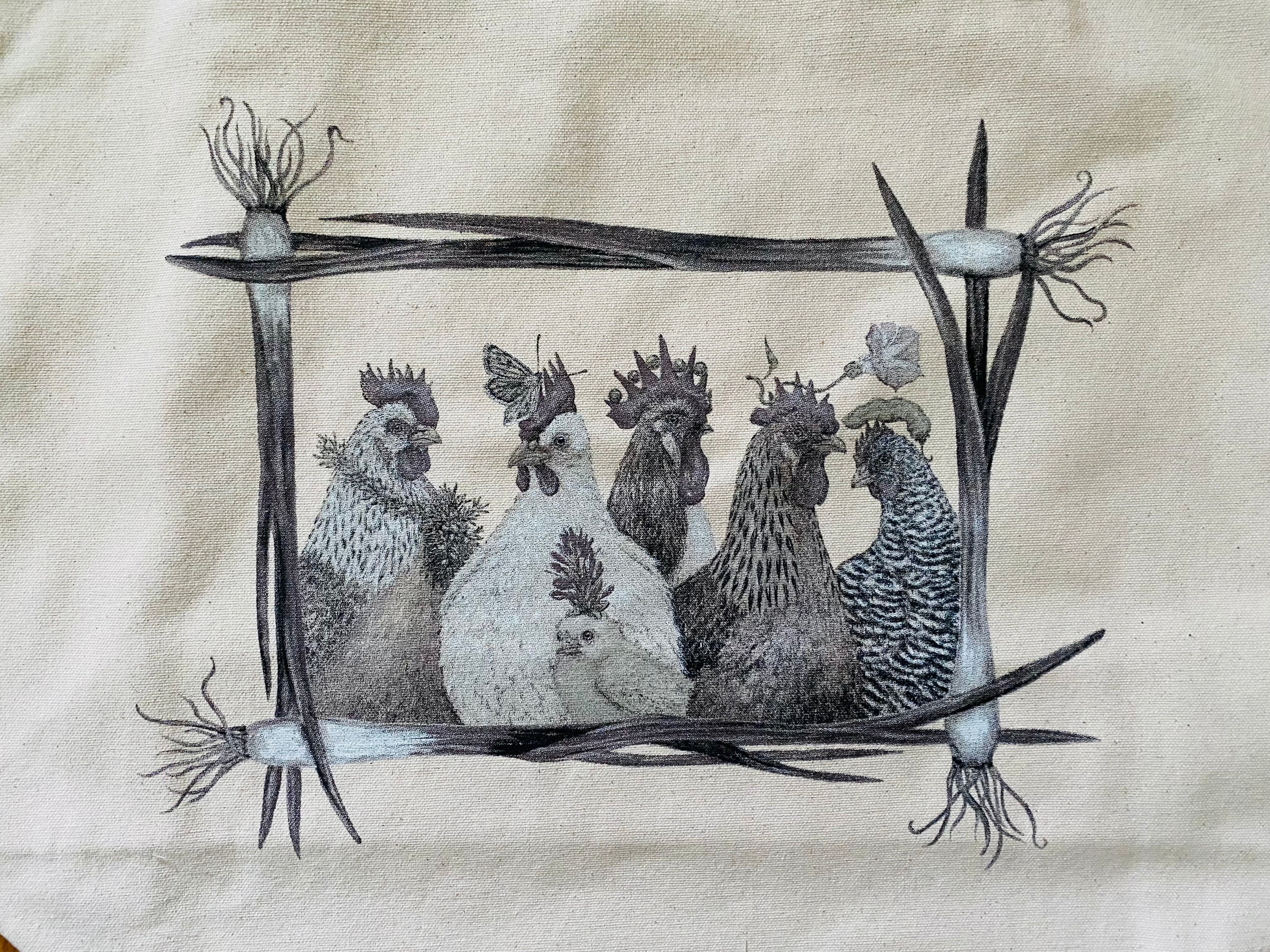 Party at the Coop Large Tote Bag