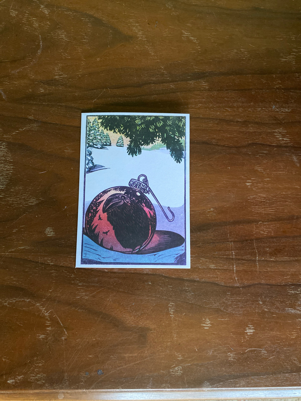 Raven's Bauble Christmas Card