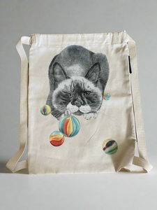 Cat Drawstring Style Project Bag