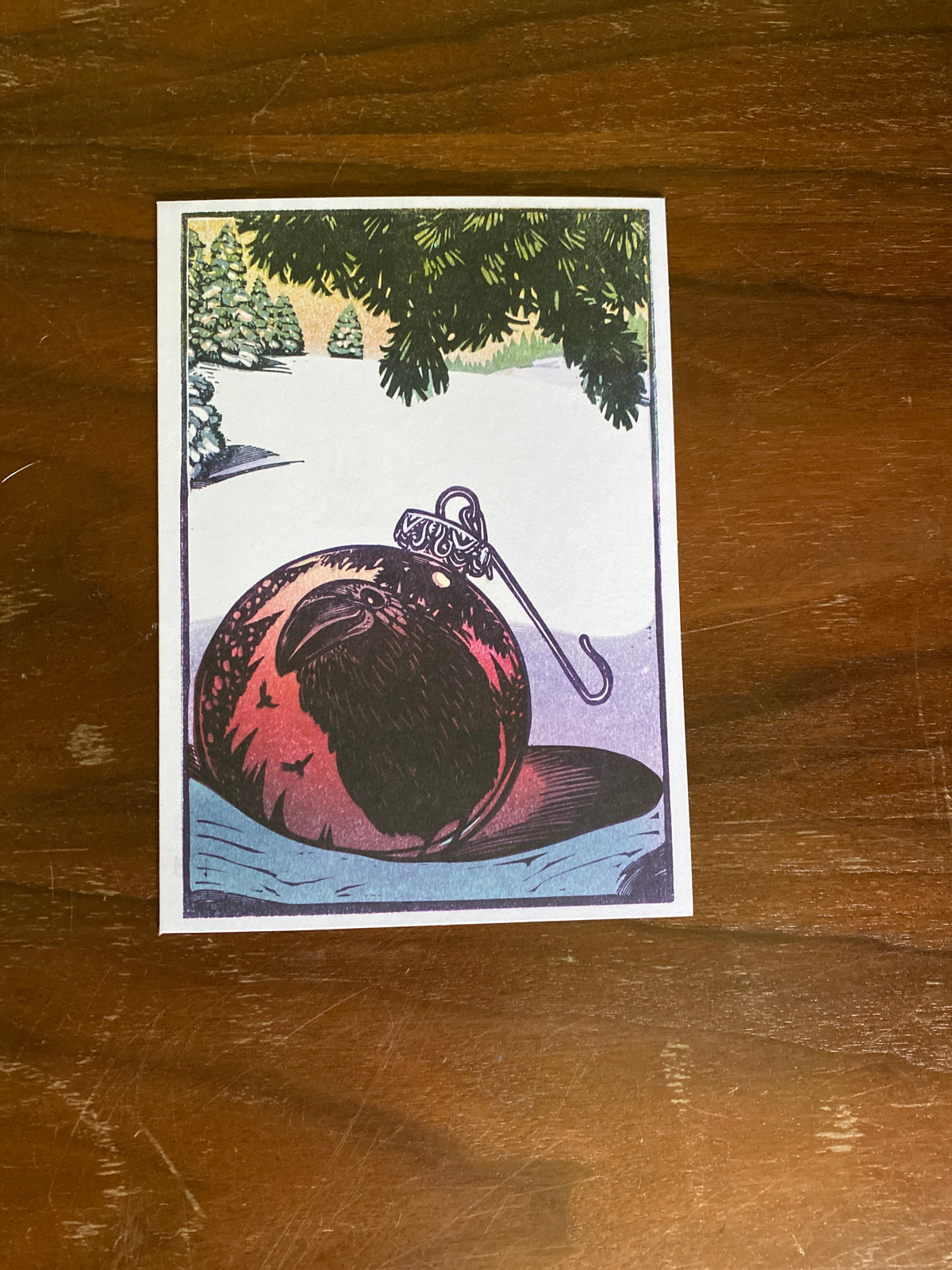 Raven's Bauble Christmas Card