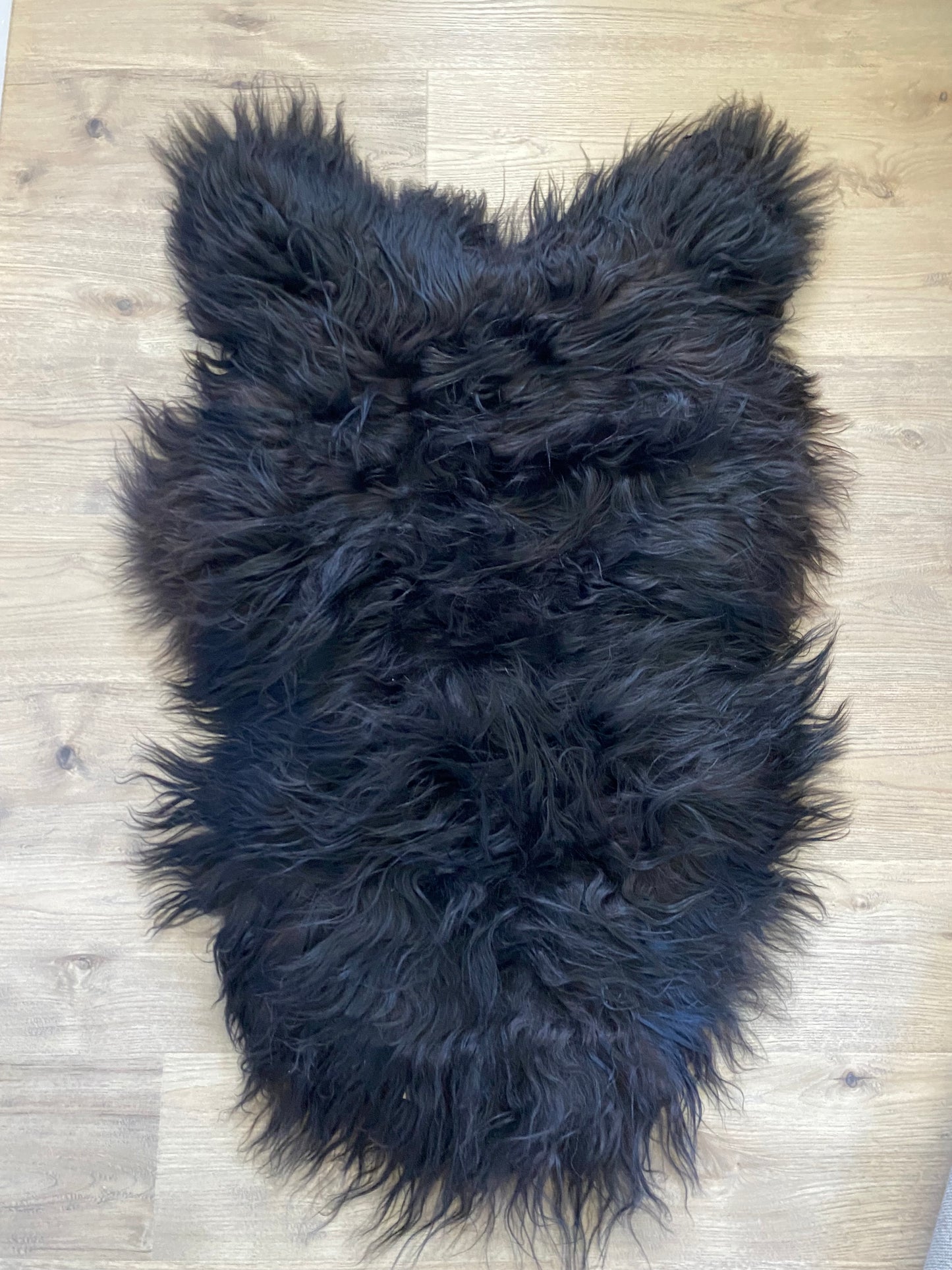 Black/Chocolate Brown Real Icelandic Sheepskin
