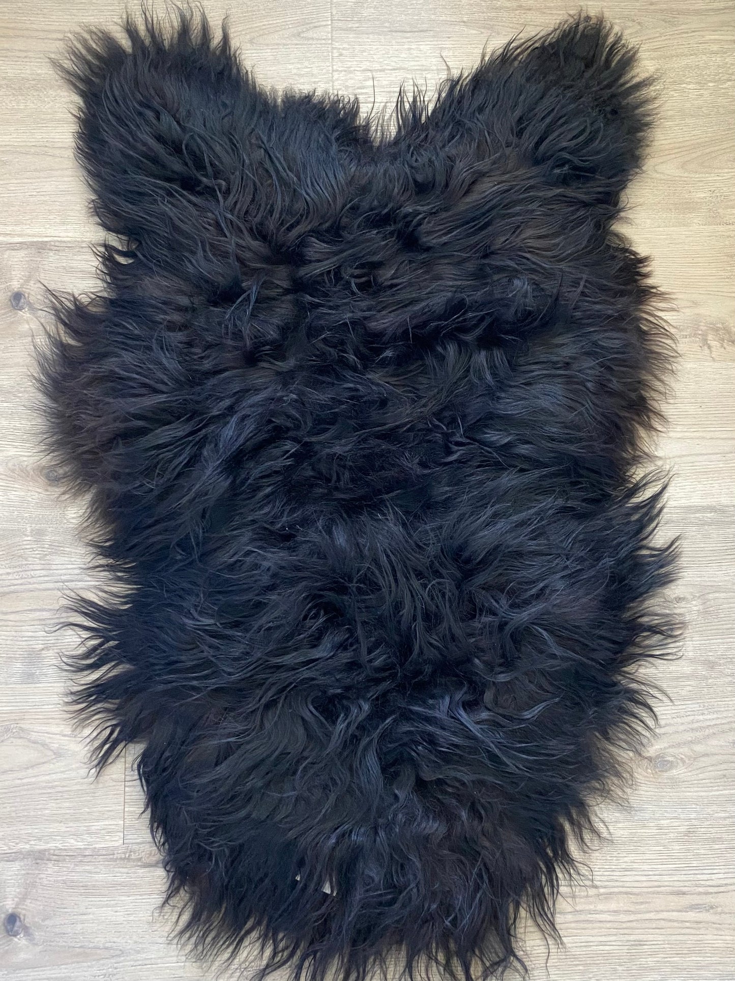 Black/Chocolate Brown Real Icelandic Sheepskin