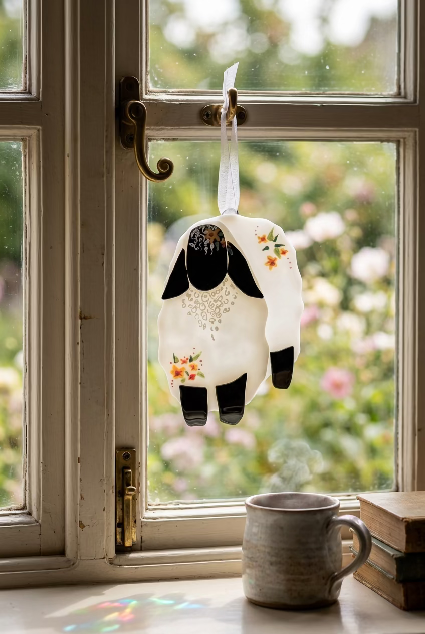 show this image hanging in a window

