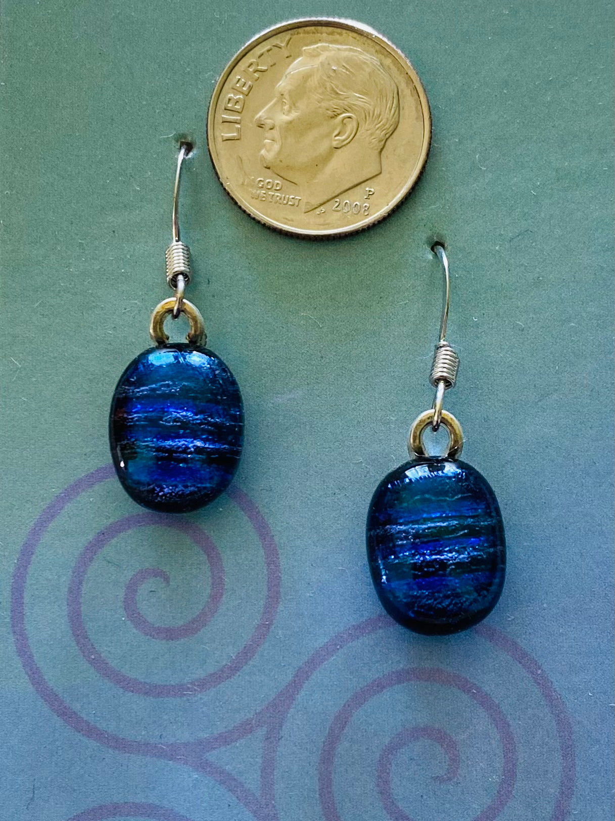 Dichroic Glass Earrings E12