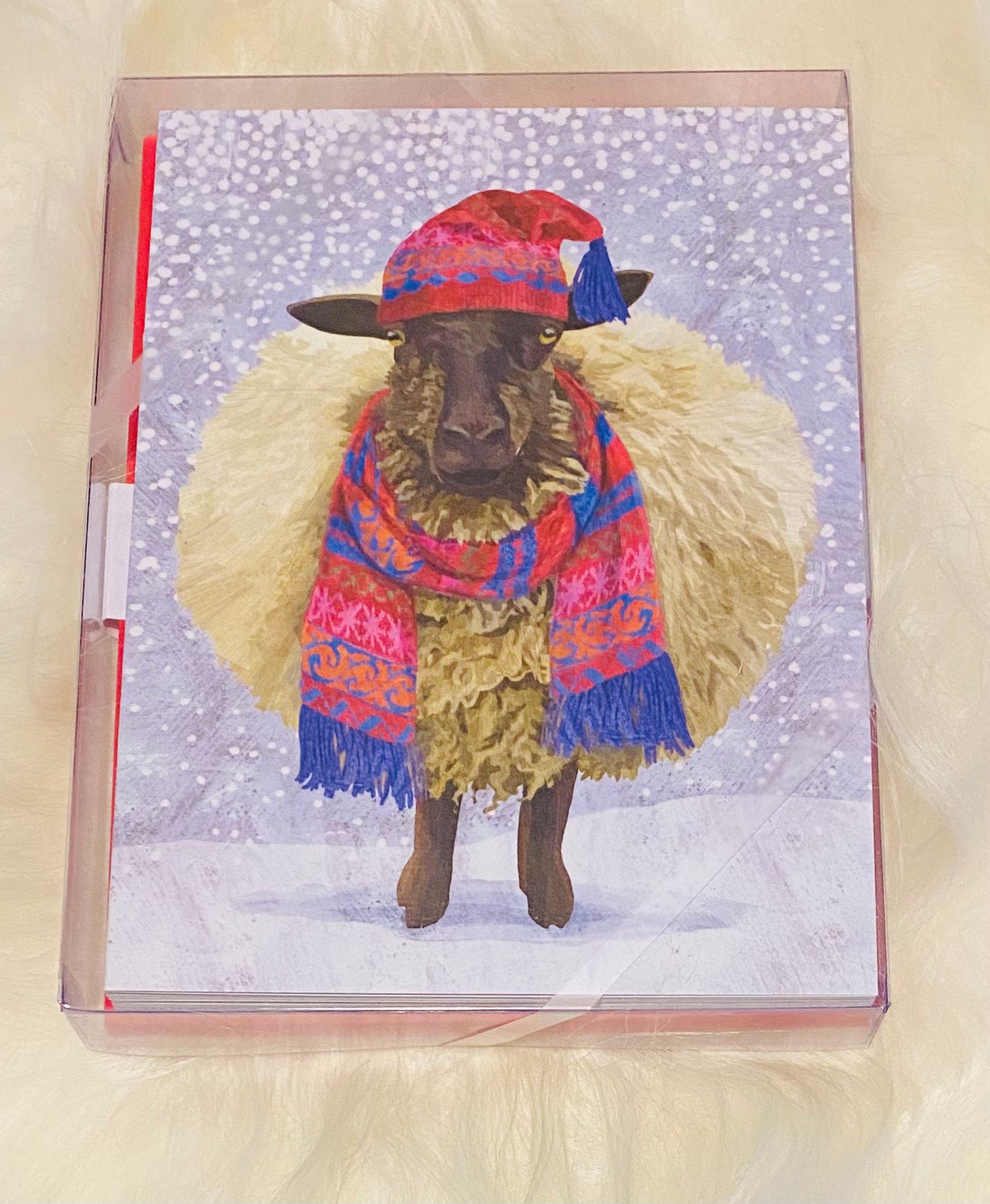 Cozy Winter Sheep Holiday Card