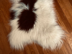 Perfect Chocolate Piebald Sheepskin