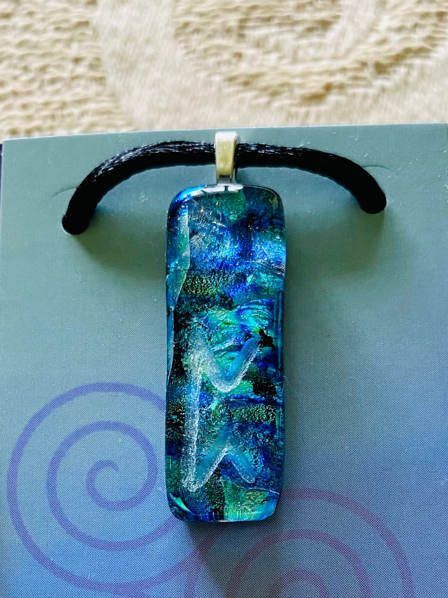 Rune of Fate Dichroic Glass Pendant Perdhnro