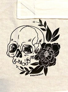 Floral Skull Tea Towel