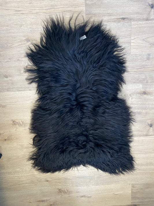 A Very Elegant Black Icelandic Sheepskin