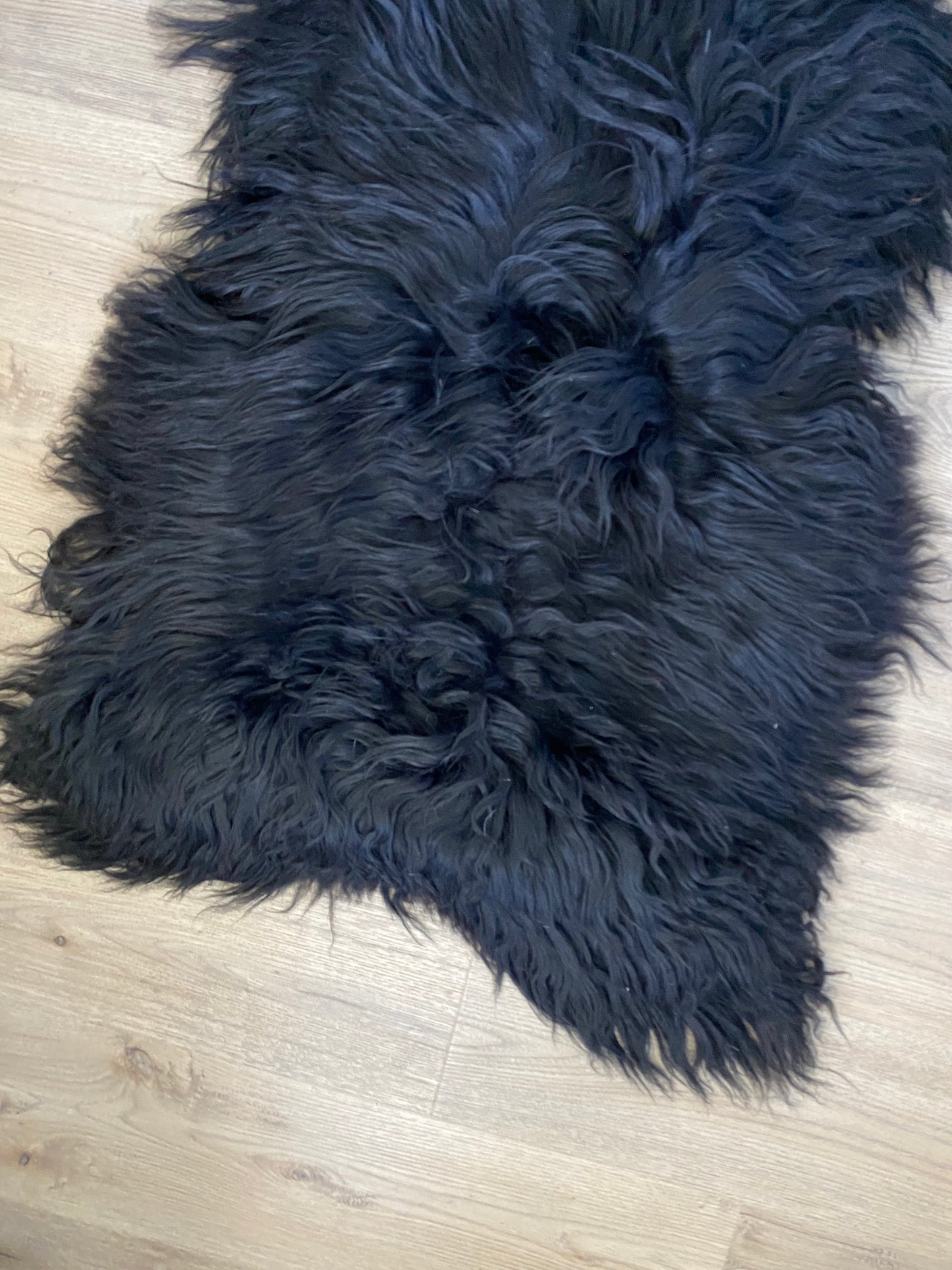 A Very Elegant Black Icelandic Sheepskin