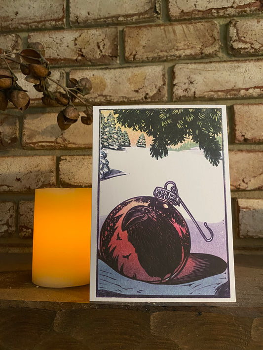Raven's Bauble Christmas Card