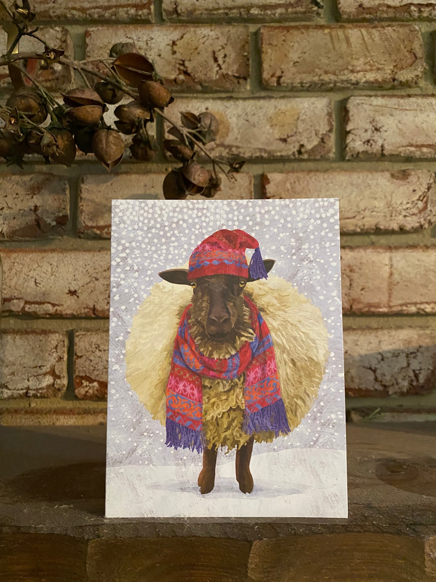Cozy Winter Sheep Holiday Card