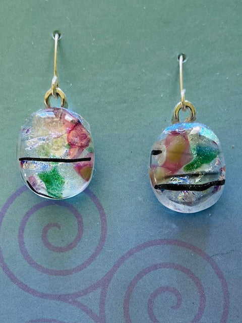 Dichroic Glass Earrings E16