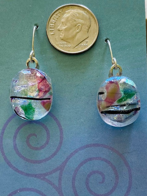 Dichroic Glass Earrings E16