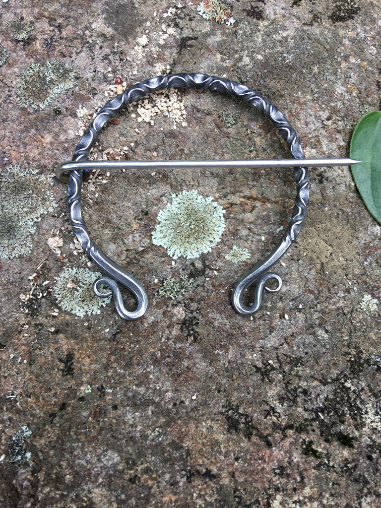 HandForged Penannular Brooch Shawl Pin Viking Clasp