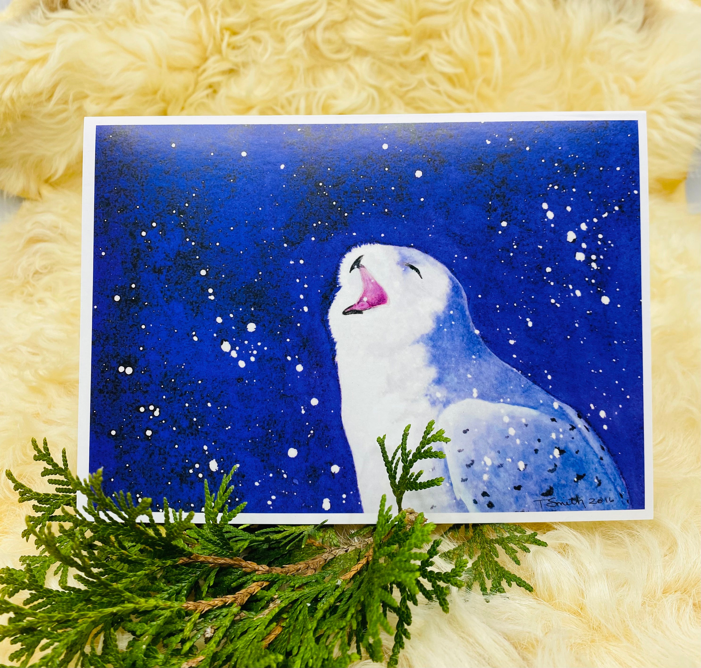 Owl Holiday Card - "Snowy Dreams"