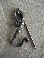 Viking, Hand Forged, Spiral Fibula, Cloak/Shawl Pin